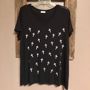 Women’s Free Kisses Cross Tunic Top 3x Plus NWOT